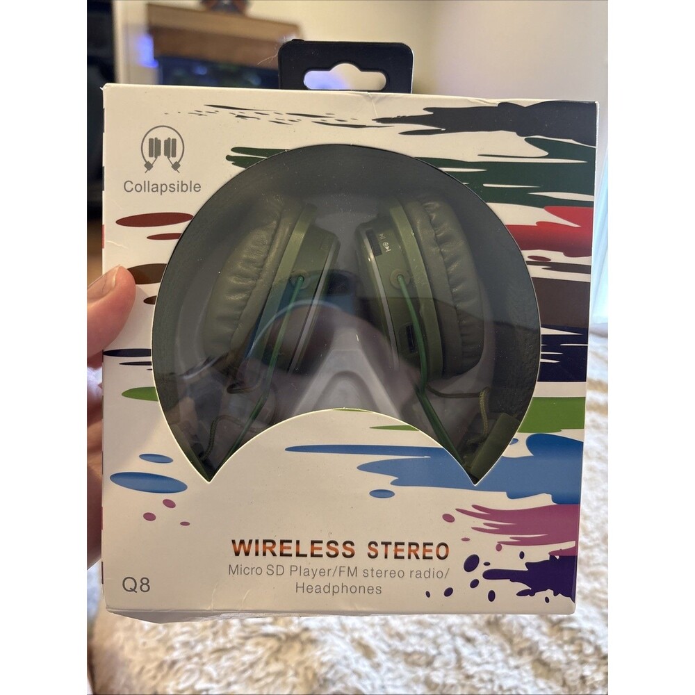 Wireless Stero Q8 Headphones Micro SD player FM Radio